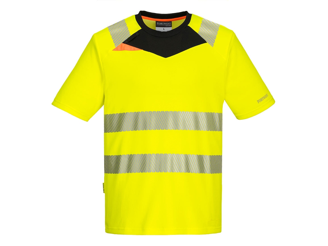Dx4 Camiseta De Alta Visibilidade M/c Para Segurança E Conforto / Laranja Preto / L Portwest