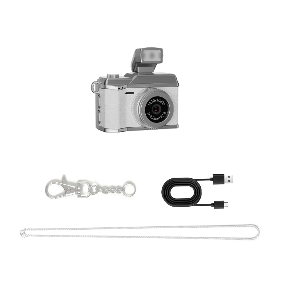 Mini Câmera, Tela Ips de 0,96 Polegadas, 1080p, com Flash Led e Vários Filtros. MDUG (branco 16 Gb)