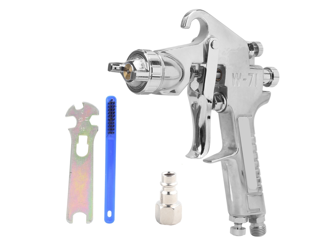 Conjunto de pistola de pintura W-71 de 1,3 mm, reservatório superior, ferramentas de pulverização estilo europeu para parede, carro e porta.