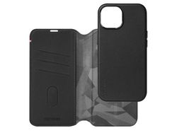 Capa Fólio para iPhone 15 Plus DECODED Pele Preto