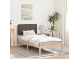 Vidaxl Estrutura De Cama Com Cabeceira Estofada Cinzento-acastanhado