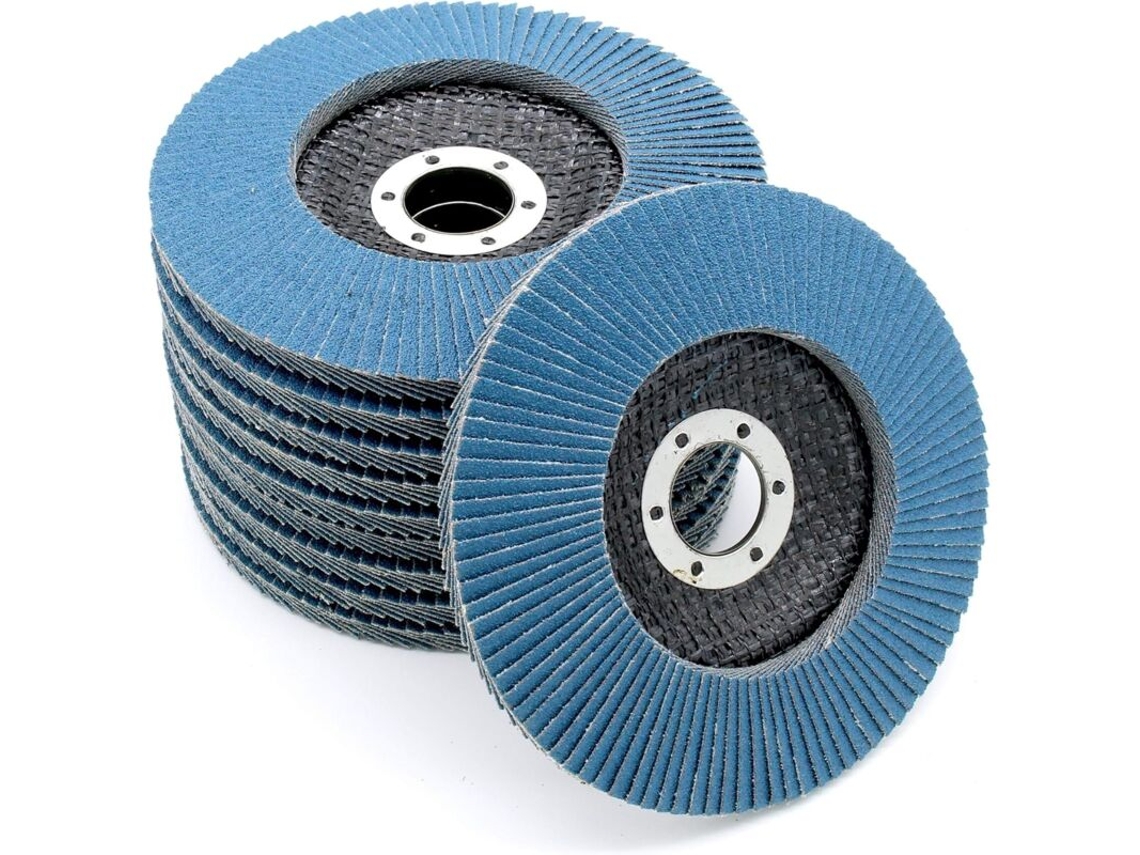Disco de Lixa Flap em Aço Inoxidável Azul, 10 Peças, 125 Mm BRILVIBERA
