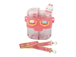 Garrafa Dupla Uso 530ml com Canudo Design Cartoon