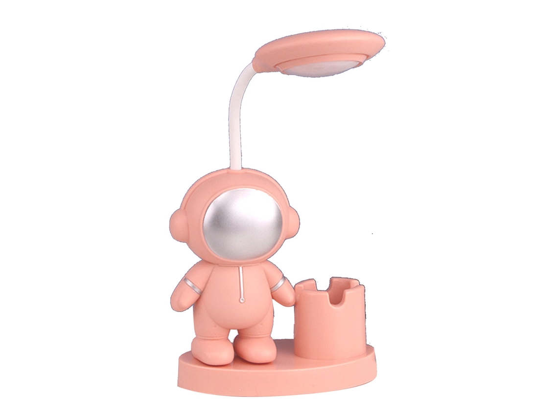 Bj-lâmpada De Escritório Versátil Plegável Com Design De Astronauta Luz Suave Usb Para Dormitório Escritório Cor Rosa