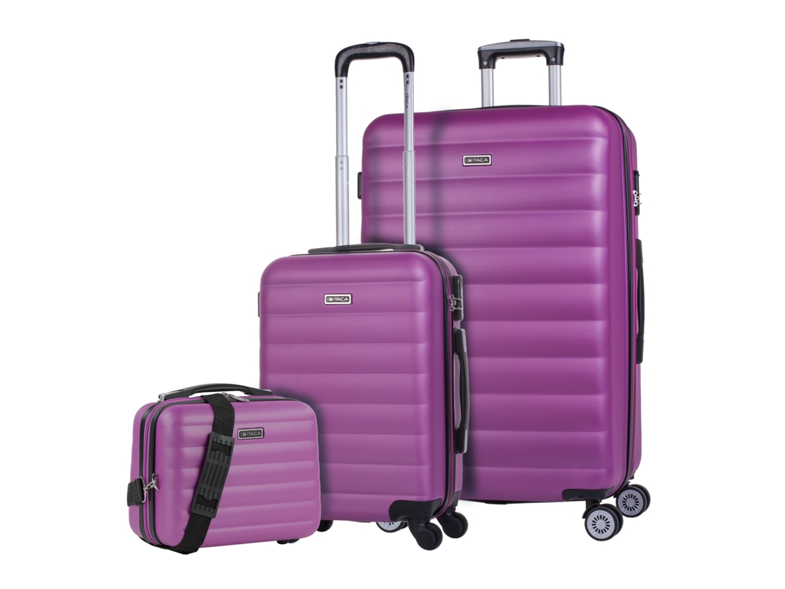 Conjunto de Malas ITACA Simoa Roxo Abs Hard Suitcase Set 49X75X30 Cm 105L