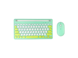 Teclado Eifson Sem Fio Com Mouse Bluetooth Suporta 4 Dispositivos - Layout Em Inglês - Verde