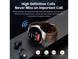 Lurelia Smartwatch Amoled 1,54" Em Aço, Auriculares Bluetooth, Corpo Ultrafino, Áudio 9d