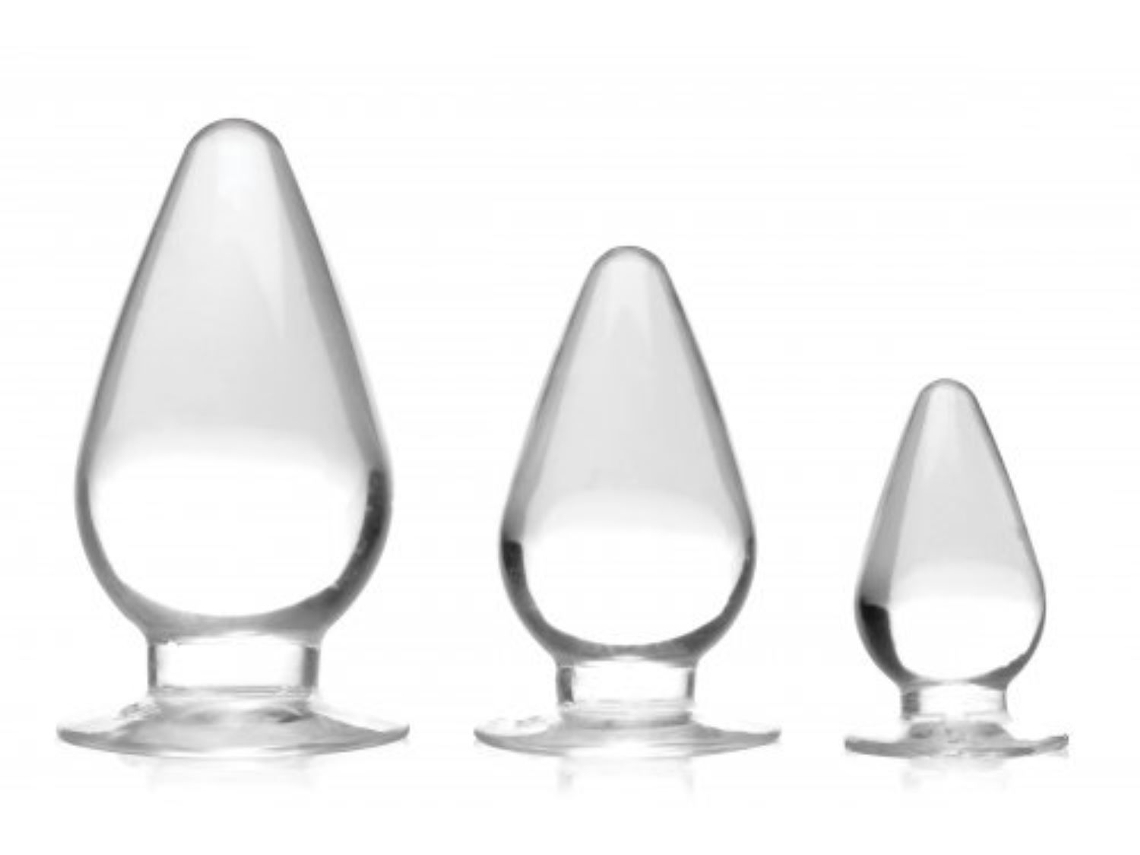 Cones Triplos De Plugue Anal, Conjunto De 3 Transparentes MASTER SERIES