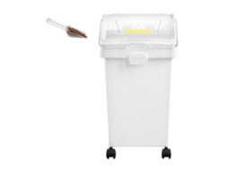 Recipiente de Farinha 15 Kg Arroz 3 Peças Conjunto com Tampas e Rodas Branco Armazenamento Alta Capacidade Dispensador Cereais