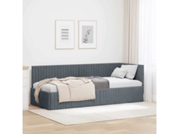 Vidaxl Estrutura De Cama De Canto Cinza Escuro 80 Cm X 200 Cm Veludo