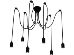 Luminária De Teto Vintage Preta De 1,5 M Com Lustres Em Estilo Industrial Para Cozinha, Sala De Jantar E Bar.