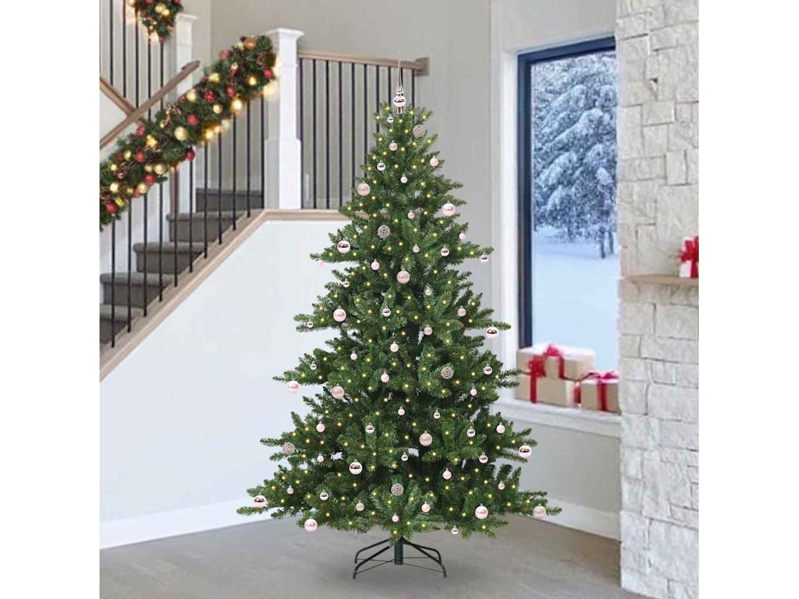 Vidaxl Árvore De Natal Articulada Artificial Verde 240 Cm Pvc E Aço
