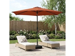 Vidaxl Parasol De Jardim Com Luzes Led E Base 300 X 300 Cm Poliéster