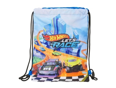 Hot Wheels Lets Race Mochila com cordão Bolsa Preta Azul 26 X 34 X 1 Cm