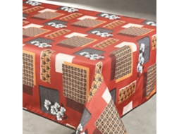 Toalha De Mesa Anti-manchas Com Motivos Florais E Formato Geométrico Terracota 145x240 Cm