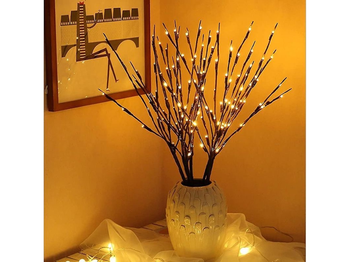 Ramos de luz com 20 LEDs, 5 Ramos de salgueiro artificial, para Natal, centro de mesa YURU