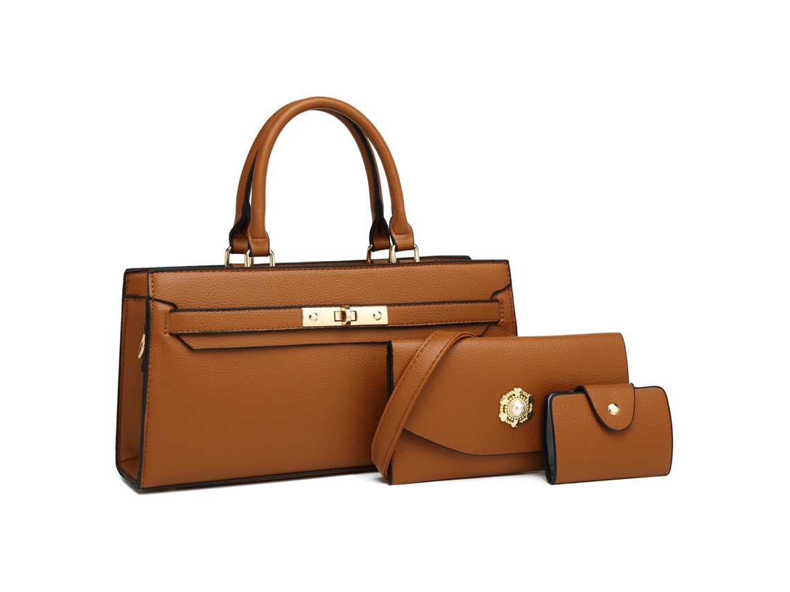 Conjunto De Bolsa Feminina De 3 Peças, Bolsa De Luxo Em Couro Pu (marrom) Cuich