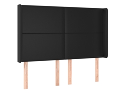 Cabeceira de cama com abas couro artificial 147x16x118/128 cm preto MAISON EXCLUSIVE