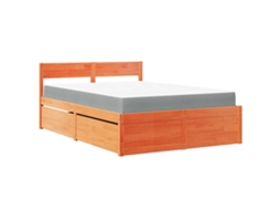 Bed, Beds Vidaxl Marrom Madeira De Pinho (120 X 200 Cm)