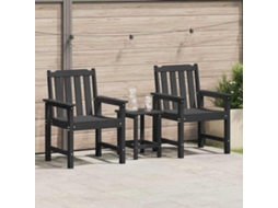 Vidaxl Cadeira De Jantar De Jardim 2 Unid. Preto Hdpe