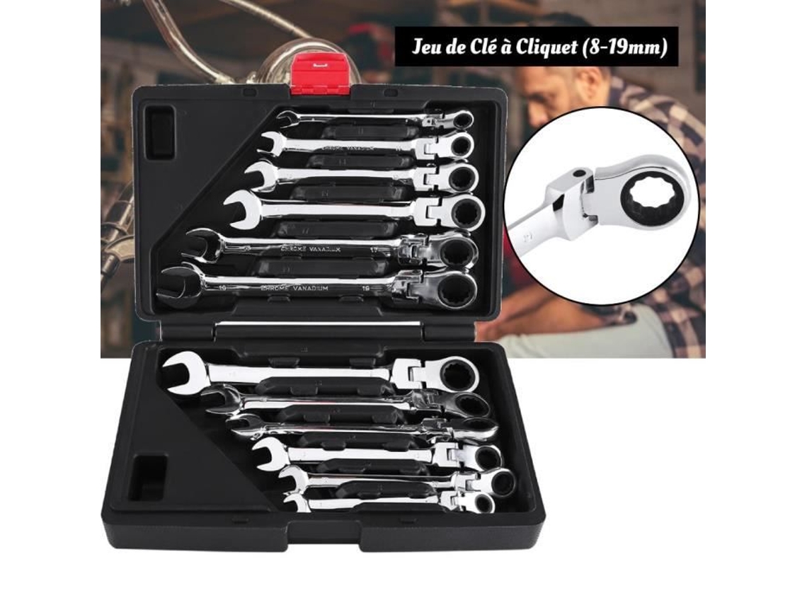 Conjunto de Chaves de Catraca Métrica 12 Peças 8 -19 Mm Lia Ferramentas de Carro Faça Você Mesmo 3 HURRISE