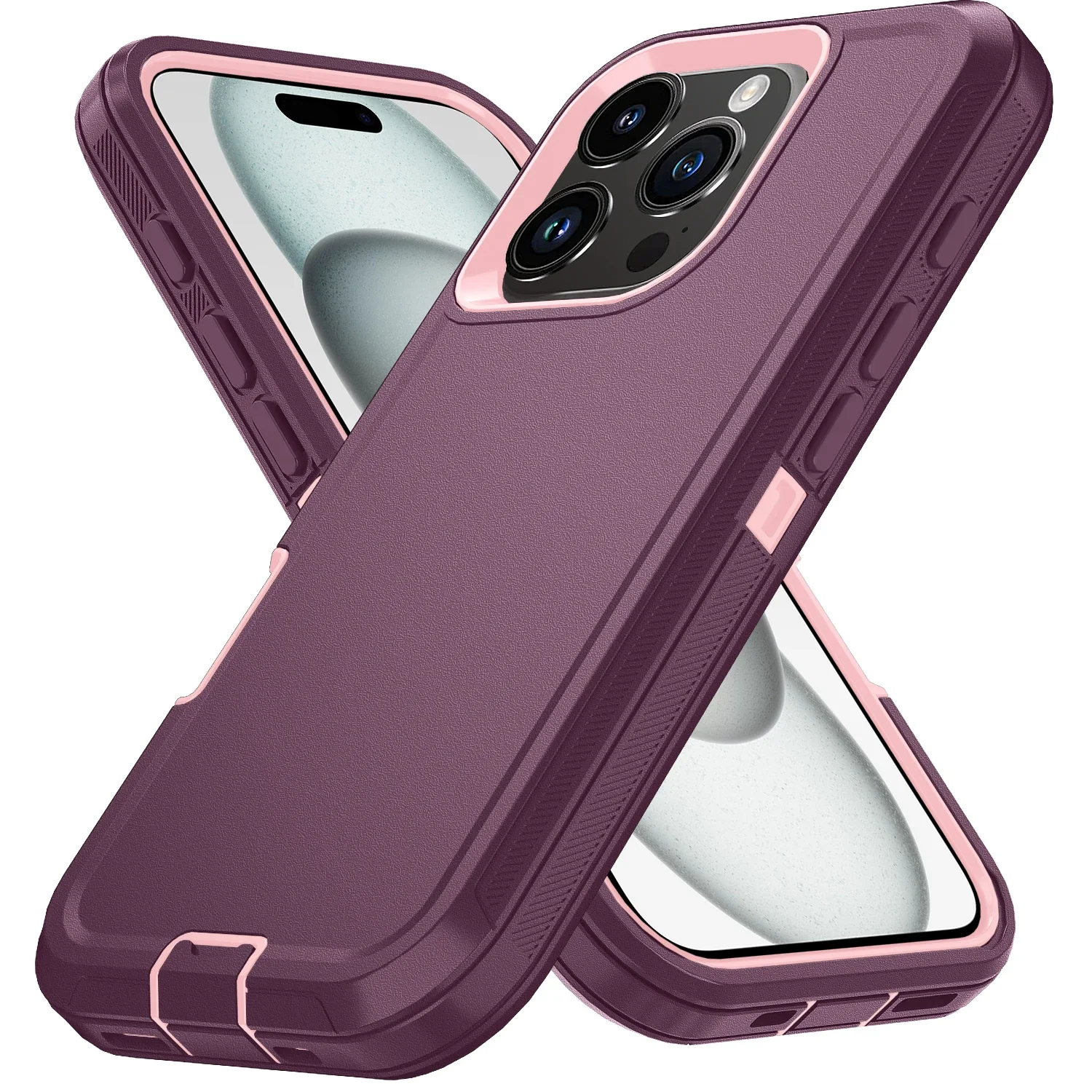 (roxo-avermelhado, Iphone 14 Pro Max) Capa Rígida Fosca, Material Pctpu, Resistente A Impactos, Com Clipe Para Cinto.