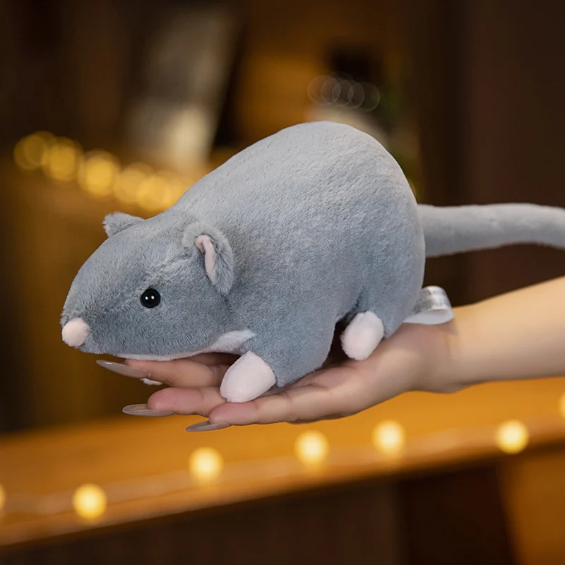 (32 Cm) Ratinho De Pelúcia Realista, Um Ratinho Cinza Muito Fofo