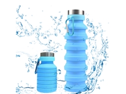 Garrafa Dobrável De Silicone (sem Bpa, Com Mosquetão)
