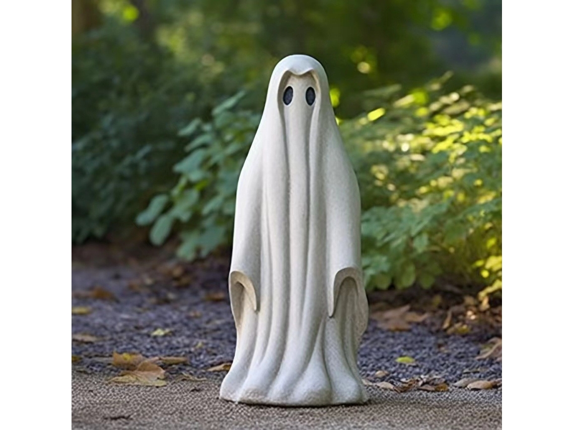 Escultura De Jardim De Halloween, Estátua De Fantasma Branco Para Exterior, Fofa Slowmoose