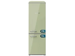 Frigorífico Retro Combi Origin Green com Capacidade de 300 L Classe e Led Interior Prateleiras de Vidro CECOTEC