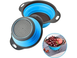 Conjunto De Escorredor Dobrável, Próprio Para Lava, Louças E Que Economiza Espaço Na Cozinha, Ideal Para Massas, Legumes E Frutas(azul)