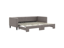 Sofá cama MAISON EXCLUSIVE Gavetão 90x200 Cm Tecido Cinzento acastanhado