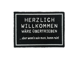 Tapete De Coco Com Frase Engraçada E Base Pvc Antiderrapante 60x40 Cm