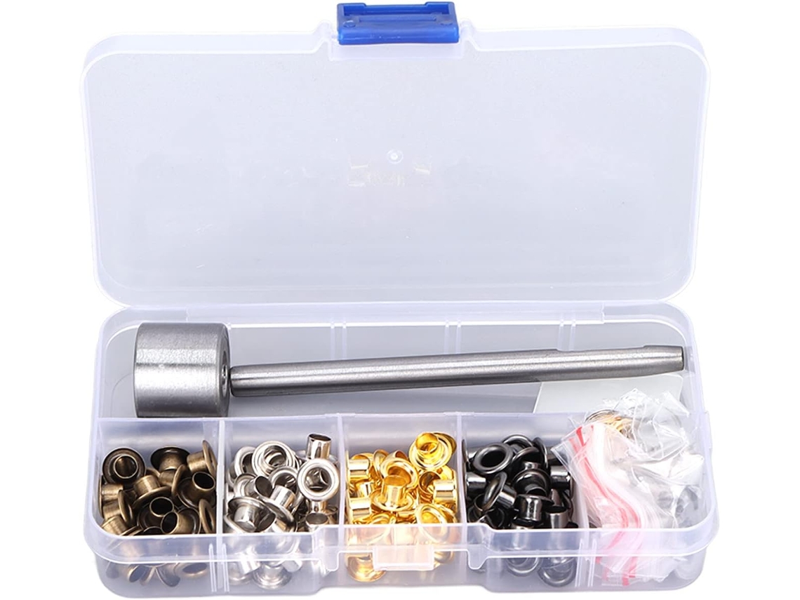 Kit Ilhós de metal de cobre revestido de 4,5 mm, conjunto de ferramentas para