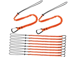 Conjunto Kichouse com 10 cordões elásticos de segurança para ferramentas com mosquetão, fáceis de instalar e de alta qualidade.