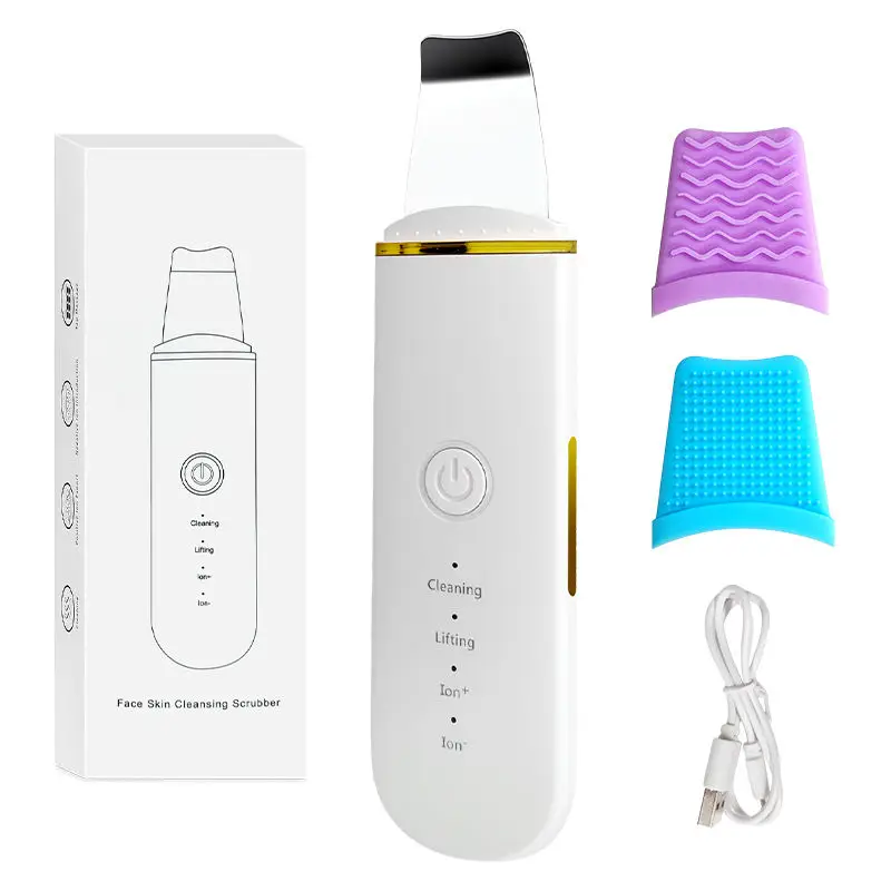 Aparelho ultrassônico de limpeza facial, raspador facial, limpador de poros, espátula para remoção de pele