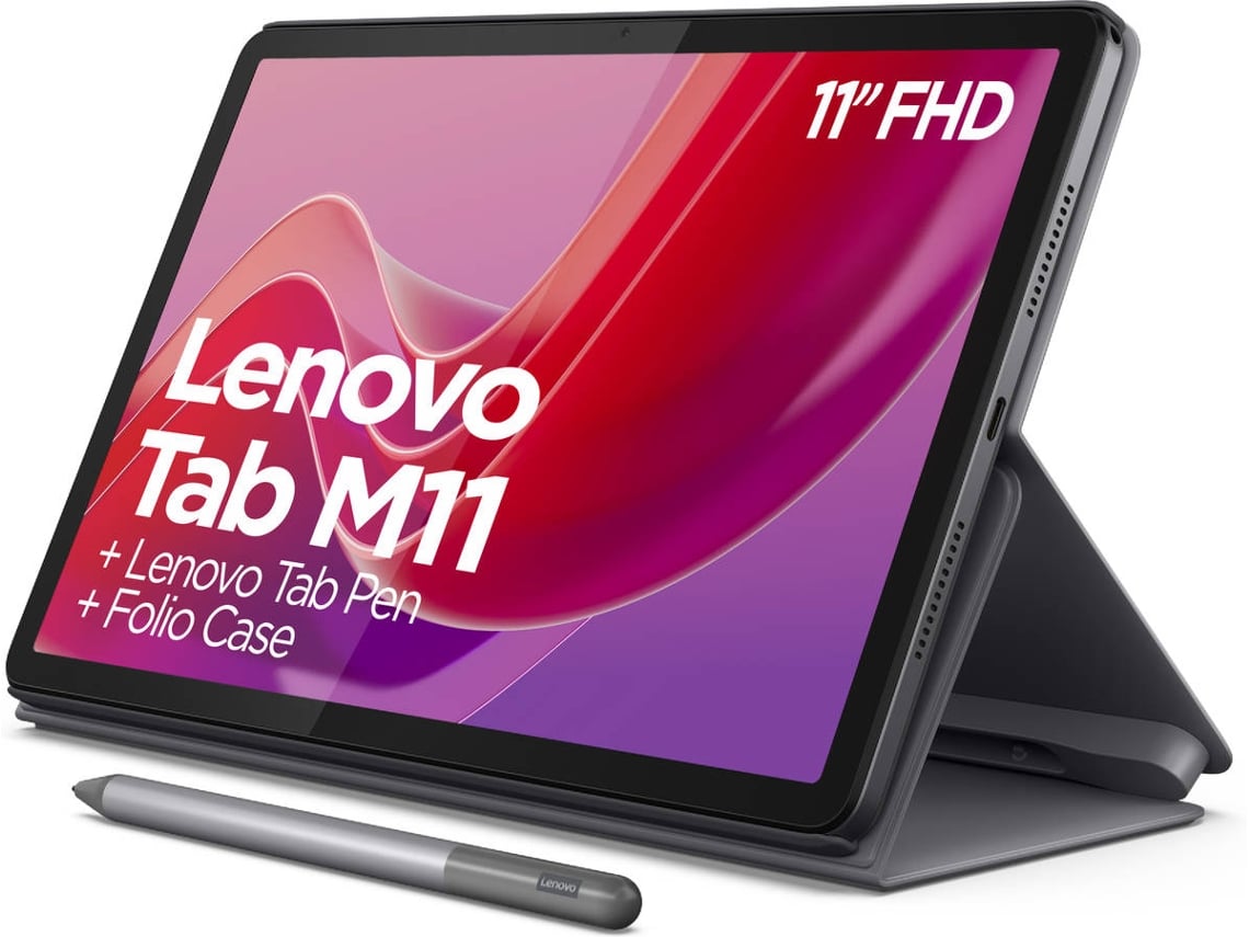 Tablet LENOVO M11 (11'' - 128 GB - RAM: 8 GB - Wi-Fi - Cinzento) + Folio + Pen