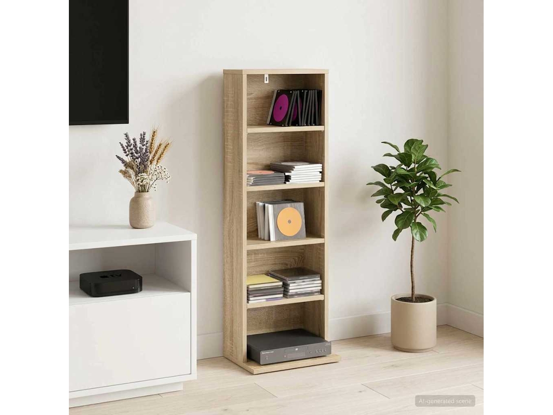 Vidaxl Armário Para Cd Carvalho Sonoma 33 X 23,5 X 97,5 Cm