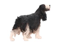 Mali figura de Cocker Spaniel Simulada em Plástico Brinquedo Educativo Decoração Interior Pl127‑1314 Preto