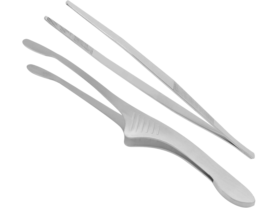 Pinças Para Alimentos Toyandona, Em Aço Inoxidável, 2 Peças, Leves E Resistentes, Para Churrascos E Piqueniques Ao Ar