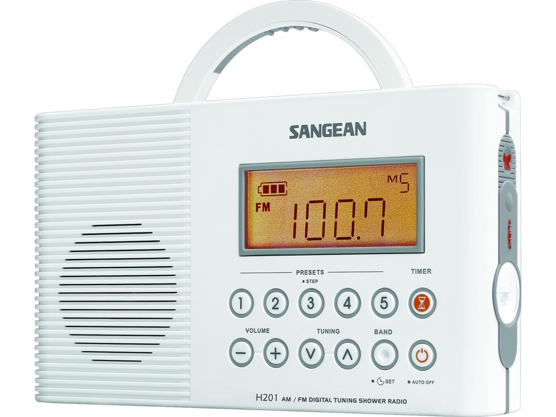 Rádio SANGEAN H201 (Branco Digital AM/ FM Pilhas) Worten.pt