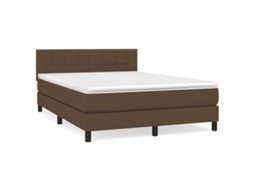 Cama com Molas/Colchão 140x200 Cm em Tecido Castanho Escuro MAISON EXCLUSIVE