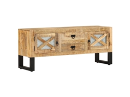Vidaxl Móvel De Tv 110x30x45 Cm Madeira De Mangueira Áspera