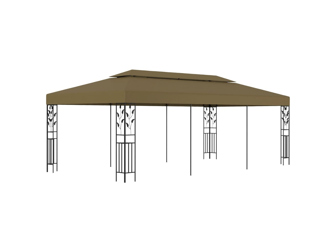 Vidaxl Gazebo 6x3 M 180 G/m² Cinzento-acastanhado