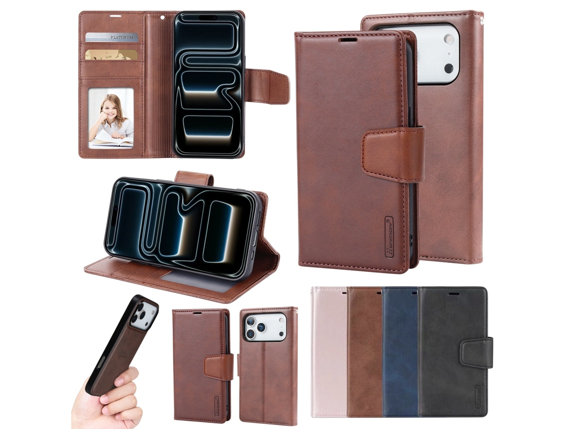 Capa De Couro 2 Em 1 Compatível Com Iphone 17 Pro Max