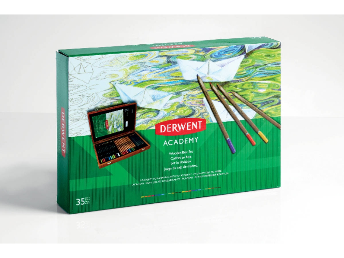 Lápis de Cor DERWENT Caixa de Madeira (35 Cores)
