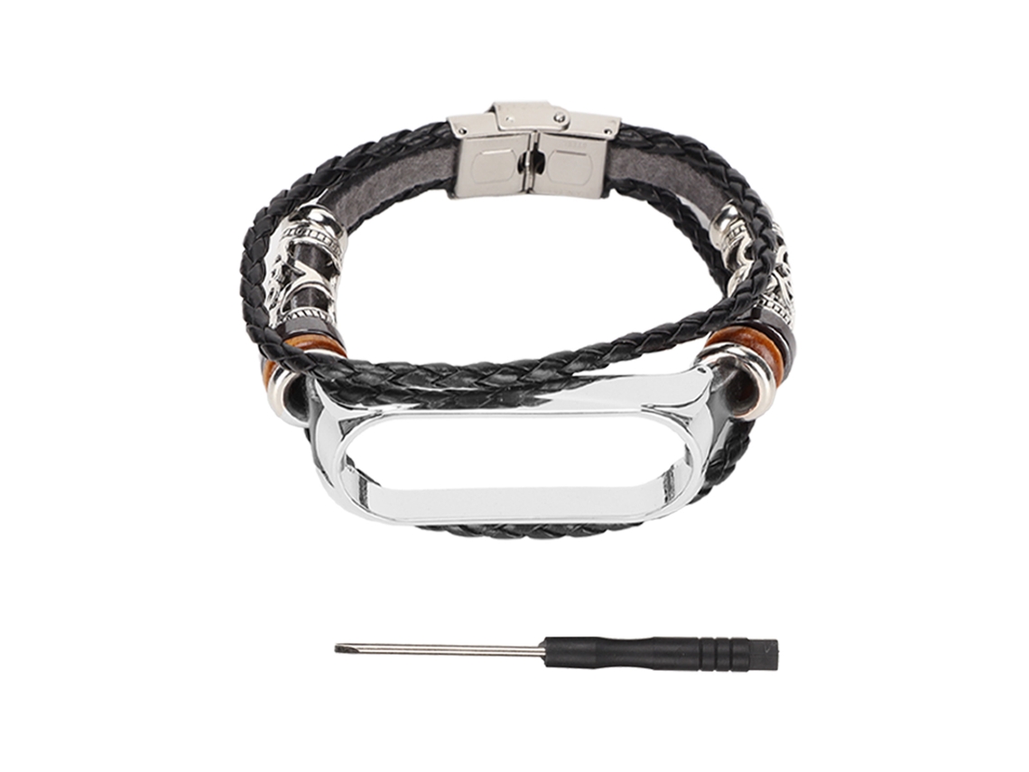Pulseira de Couro Estilo Étnico Retro para Xiaomi Mi Band 6 e Mi Band 5 NFC | S/MARCA