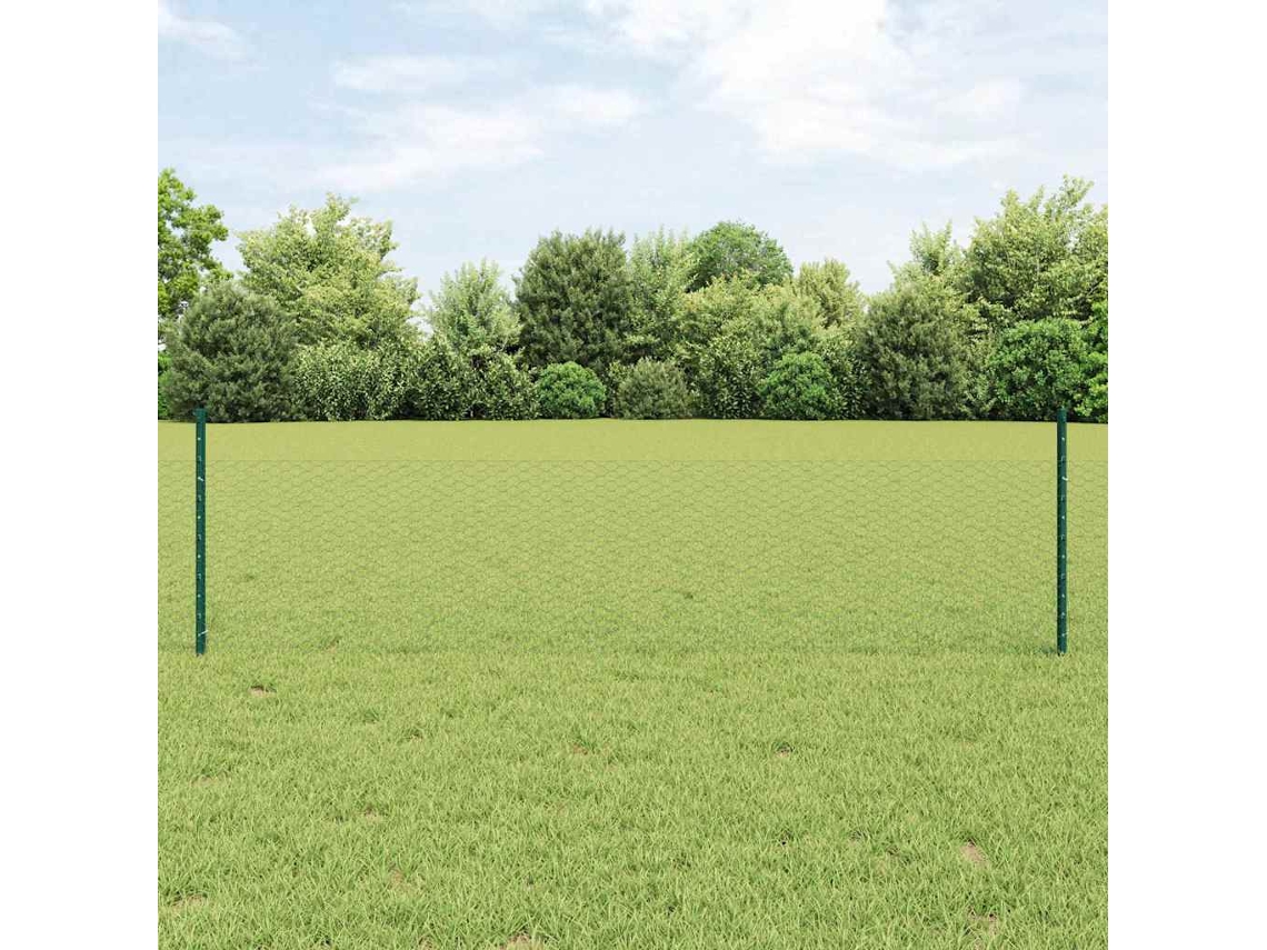 Vidaxl Cerca Hexagonal Com Poste 100 X 0,5 M Aço Revestido De Pvc