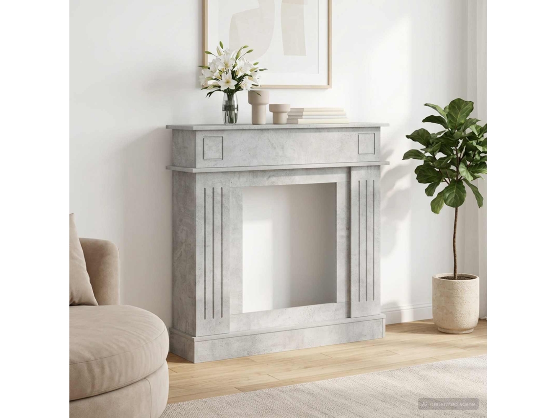 Vidaxl Moldura De Lareira Cinzento Cimento 102 X 26 X 100 Cm