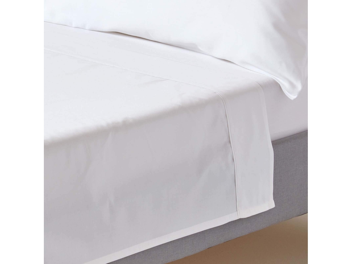 Homescapes White Organic Cotton Flat Sheet 400 Thread Count, 275 X 275 Cm